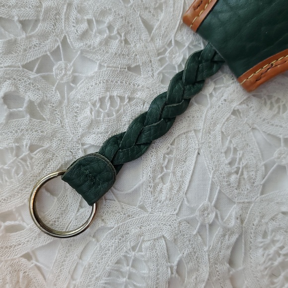 Dooney & Bourke Ivy Green and British Tan Leather Key Chain Holder - Picture 6 of 15